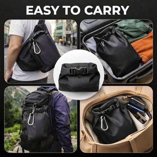 2PCS Travel Soap Bag, Waterproof Soap Dishes Case Box, Portable Sealing Soap Holder, Leakproof & Quick Drying Soap Bar with Lathering Bag and Carabiner, for Travel, Camping (Black+Army Green) — view 5