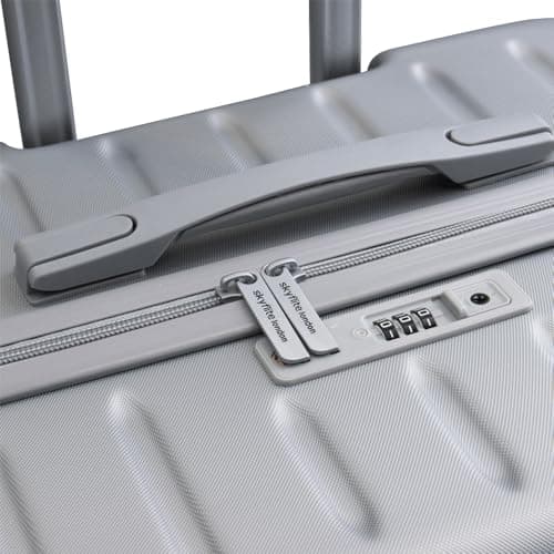 SKYFLITE Modern Large Trunk, 76cm, ABS Hardshell, Silver/Charcoal, TSA Lock, 90L Capacity (Silver) — view 2