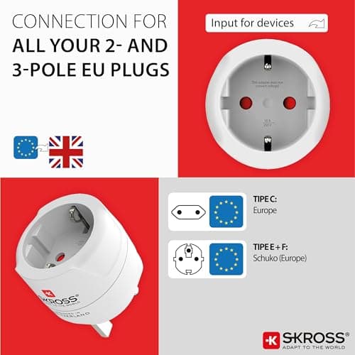 SKROSS Europe to UK Travel Adapter — view 3