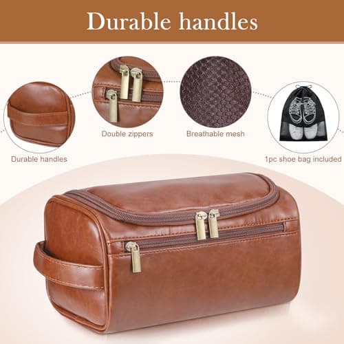 Zocipro Leather Toiletry Bag for Men PU Artificial Leather Wash Bag — view 5