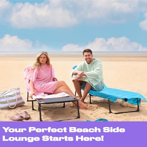Brentfords Sun Lounger Towels with Pockets, Large Beach Towel in a Bag Sunlounger Holiday Accessories Swimming Pool Quick Dry Sunbed Towel, 215 x 75cm, Purple — view 5