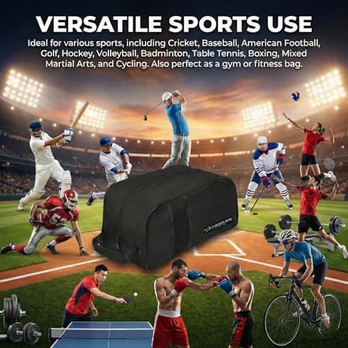 Waterproof Sports Boot/Shoe/Travel Bag for Football Cricket Rugby Golf Toiletry Gym for Men/Women (Black) — view 4
