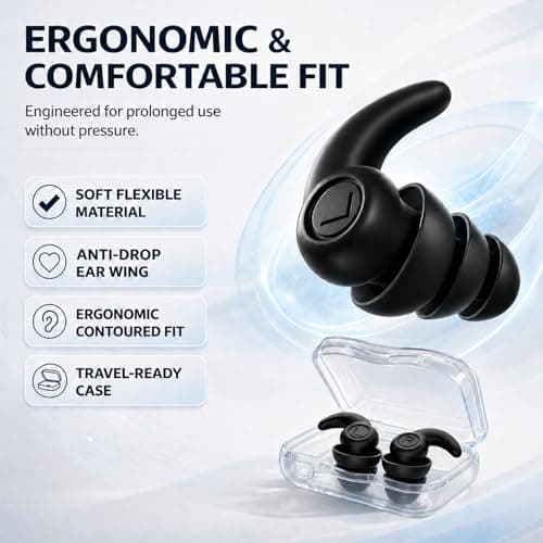 Waterproof Swimming Ear Plugs for Adults, 4 Pairs Reusable Silicone Swimmer Earplugs, Ear Protection for Showering Swimming Bathing Surfing and Other Water Sports — view 3