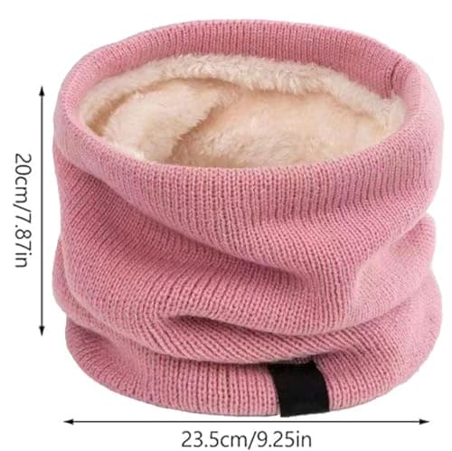 Knitted Snood Neck Warmer, Dusty Pink Plush-Lined Pull-On Tube, 1-Pack — view 6