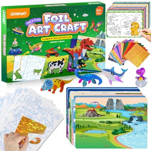 URMYWO Foil Fun Arts & Crafts for Kids Ages 4-12 | Large Size | 20 Themes