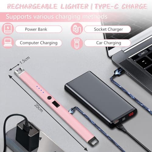 Candle Lighter Flameless, Rechargeable Electric Lighter for Camping, Party — view 5