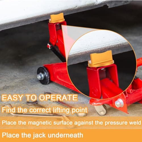 2pcs Universal Magnetic Jack Pad, Pinch Weld Jack Adapter Stand with Large Groove Heavy-Duty Aluminum Grooved Pinch Weld Frame Rail Protector Accessories for Car Truck — view 5