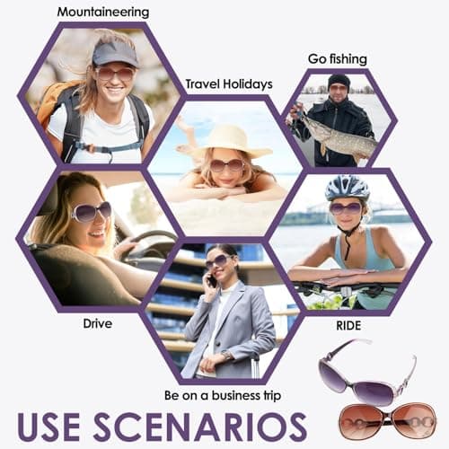 CKDSA 2 Pairs Womens Polarised Sunglasses Oversized Retro Cat Eye Shades UV400 Protection Trendy Foldable Driving Glasses Summer Lightweight Ladies Sun Glasses Big Frame Outdoor Travel Shopping Gifts — view 5