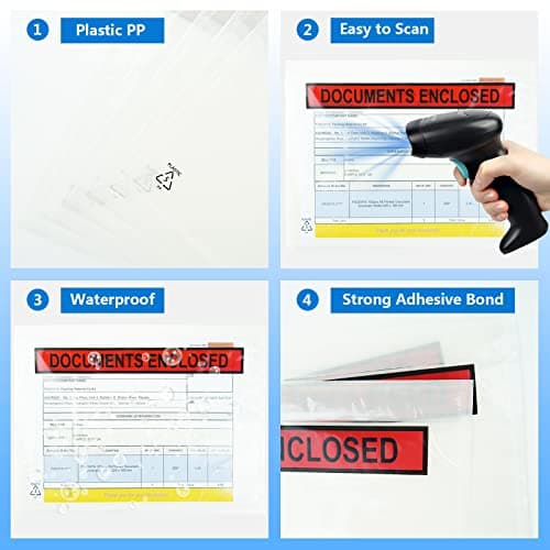 PACK4YA Document Enclosed Wallets 225 x 165 mm A5 Peel and Seal Envelopes for Invoices, Packing Lists or Notes, Self Seal Packaging Packing Shipping Postage Pouches Bags (Pack of 100) — view 3