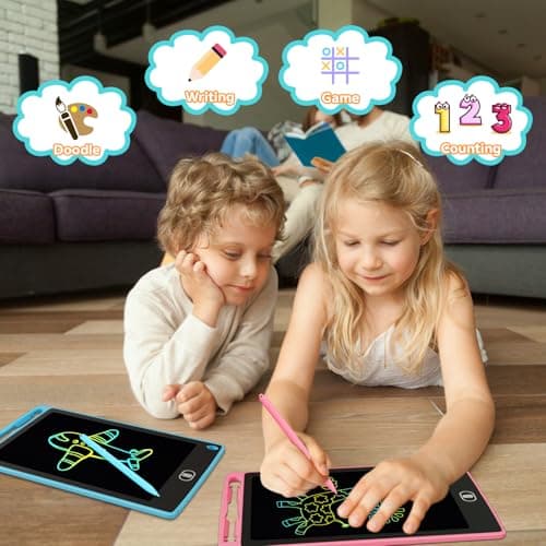 Electight 3 Pack 8.5 Inch LCD Drawing Tablet for Kids, Colorful Writing Board Kids Toys Gifts Learning Educational Toys for 3 4 5 6 7 Year Old Boys Girls Black Pink Blue — view 2