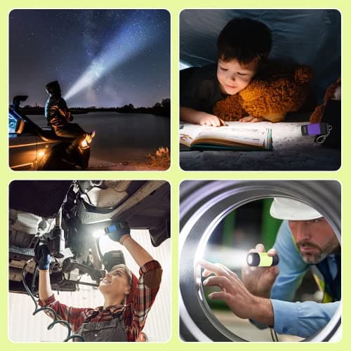 Mizikuu Mini LED Torch, Pack of 6 Small Handlamps, Children's Coloured with Lanyard, IP65 Waterproof, Noctilucent Lamp for Emergencies and Outdoor Night, Suitable for Camping — view 6