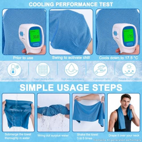 Huglux 3 Pack Cooling Towels,30 x 90 cm Cool Gym Towel for Neck & Face — view 4