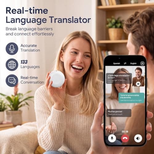 Eznaobo Smart Wearable Translator,AI Real-Time Voice Translation in 133 Languages, Spanish & English Practice Companion, Portable Travel Essential for Business & Daily Communication — view 6