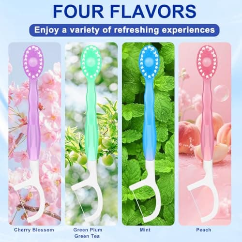 XPJBKC 26PCS Disposable Toothbrush with Toothpaste, 5 in 1 Travel Toothbrush Set with Paste Tongue Scraper Toothpick DentalFloss, Travel Toothbrush and Floss for Work, Trip, Traveling, Camping — view 5