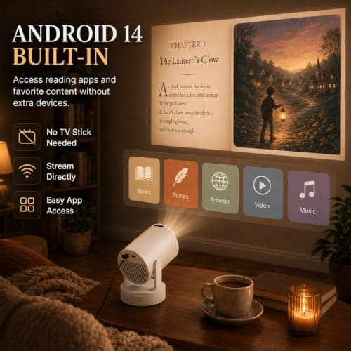 Book Cast Projector, 2026 New Book Projector for Reading，White — view 5