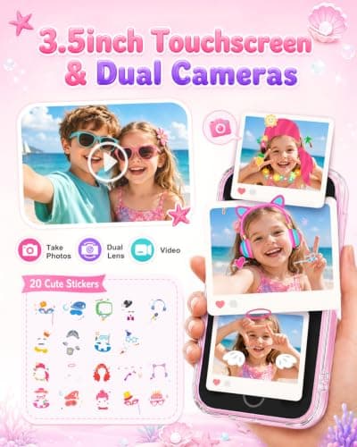 Kids Phone for Girls, 3.5'' Touchscreen Toy Phone for 3-8 Year Old Girl — view 3