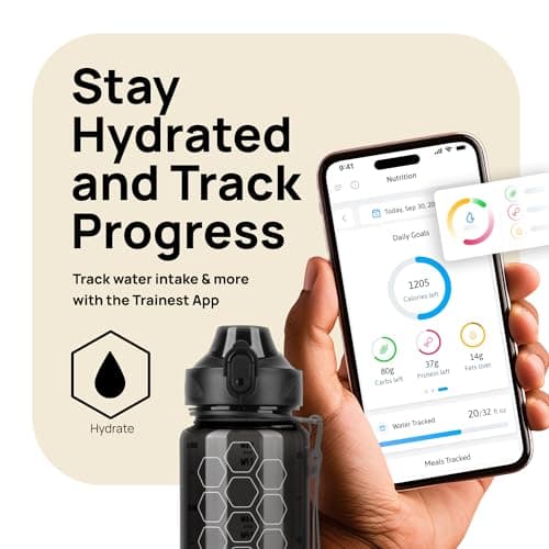 INEVIFIT 3-in-1 Sports Water Bottle 34oz 1L Hydration Tracking Water Bottles with Daily Time Marker BPA Free Tritan Leak Proof with Fruit Infuser Filter, Mixer Ball, Insulating Sleeve & Carrying Strap — view 2