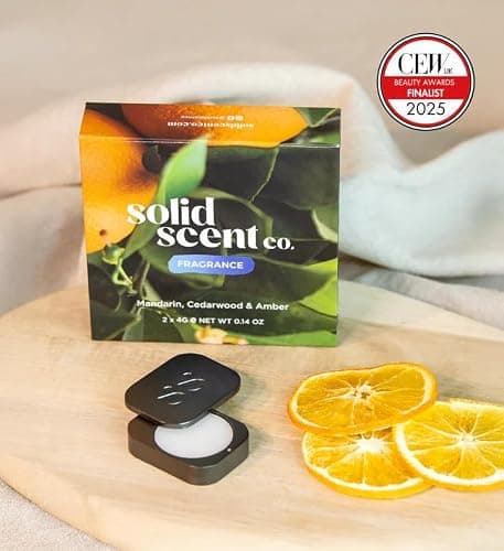 Solid Perfume For Men | Luxurious Fragrance of Mandarin, Cedarwood & Amber | Sustainable Cosmetics | 100% Natural Ingredients | Refillable | Travel Size | Luxury Gift Box — view 2