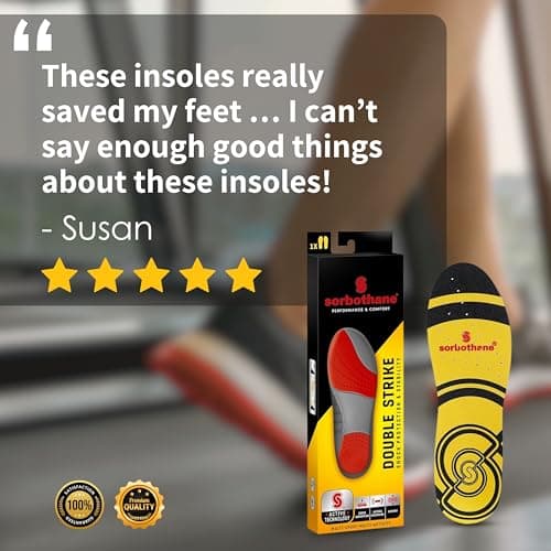 Sorbothane Double Strike Insoles, Men & Women - Shock Absorbing, 3-4.5 UK — view 5