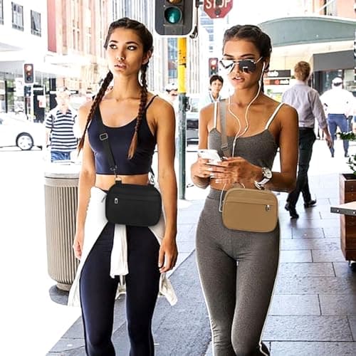 MAXTOP Small Crossbody Bags for Women Men Cell Phone Bum Bag Purse Fanny Pack with Adjustable Strap Black Sling Bag for Traveling Casual Festival Gifts Camel Brown — view 2