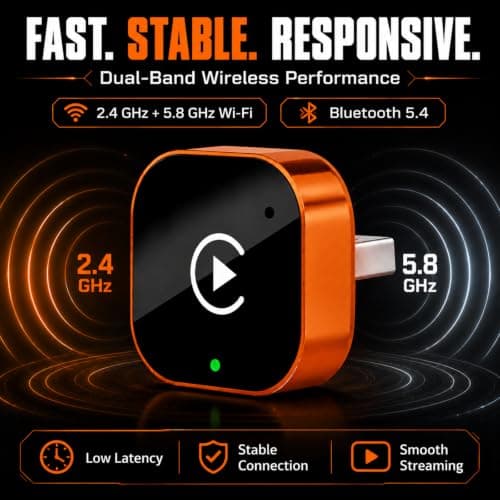 Wireless CarPlay and Android Auto Adapter, Fast Auto Reconnect, Zero Latency, Plug and Play, Mini Size, for 2016+ OEM CarPlay Cars and iOS 10+ — view 4
