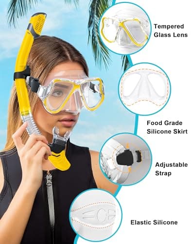 Karvipark Dry Snorkel Set, Anti-Fog Panoramic Snorkel Mask for Adults — view 5