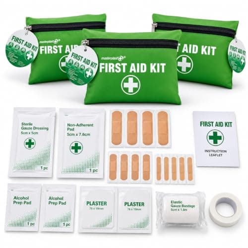 3X Mini First Aid Kit - Each Kit Contains 24 First Aid Items for Camping Essentials, Travel Essentials Hiking Essentials, Survival equiptment