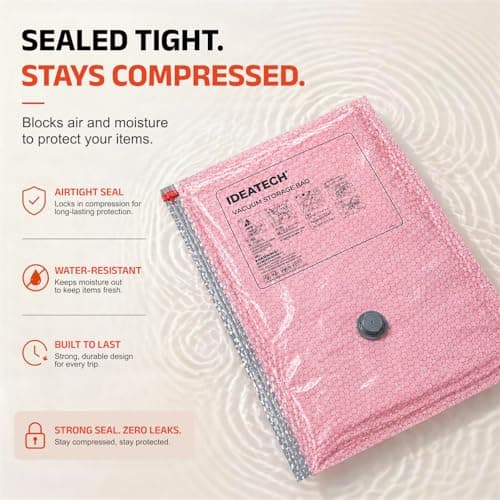 IDEATECH Vacuum Bags with Pump for Travel Clothes Compression Packing Cubes — view 5