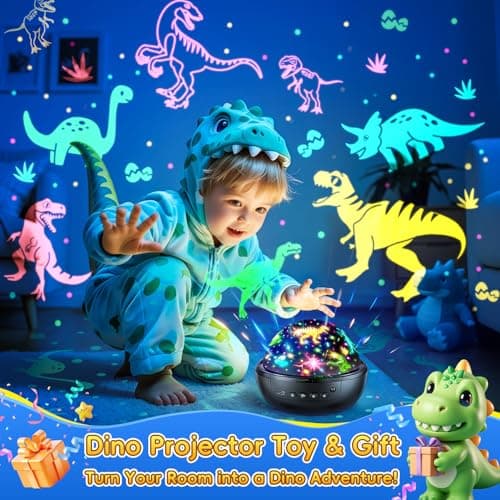 Dinosaur Toys for Boys,3HD Films Night Light Projector,31 Colors Boy Toys — view 2