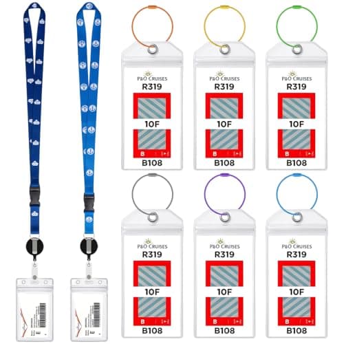 8 Pack TUI Cruise Luggage Tag Holder with Cruise Lanyards