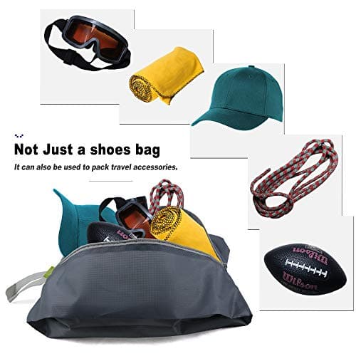 BeeGreen 6 Packs Shoe Organizer Shoe Bags for Travel with Zipper Closure, Shoe Storage Organizer with Handle Travel Bags, Black, Gray, Old Blue, Rose Red, Moss Green, Wine Red, Black, Gray, Old Blue, — view 5