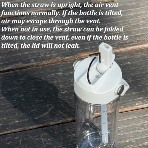 GOPPUS 1000ml/32oz Clear Water Bottle with Straw, Tritan Leakproof Sports Drinking Bottle, BPA Free Wide Mouth Gym Bottle with Handle and Measurement Marks for School, Gym, Travel (Transparent) — view 3