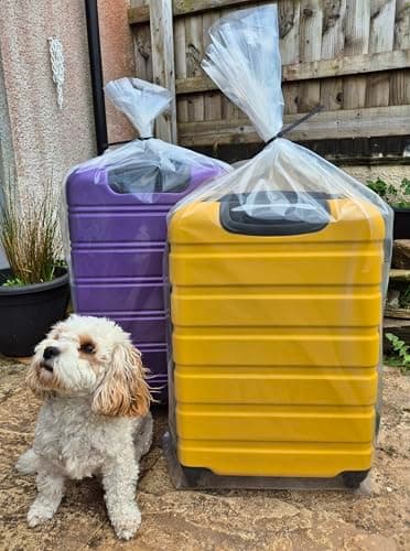SUITCASE STORAGE BAGS X 2 - EXTRA LARGE CLEAR PLASTIC - 36" x 48" (92cm x 122cm) HEAVY DUTY 500 GAUGE with re-useable CABLE TIES — view 6