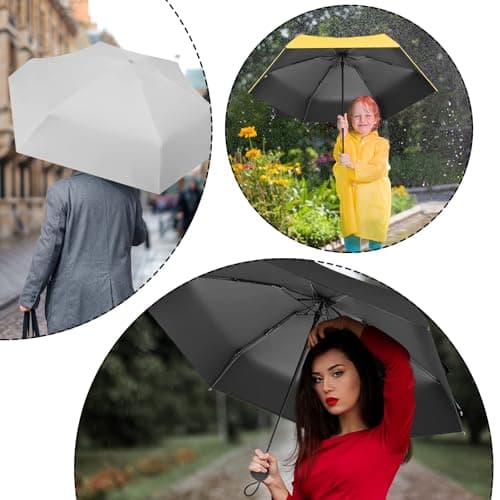 Detontek Mini Folding Travel Umbrella, Mini Travel Umbrella, Pocket Umbrella, Dual Purpose, Compact And Portable, With Storage Box (Wine Red) — view 5