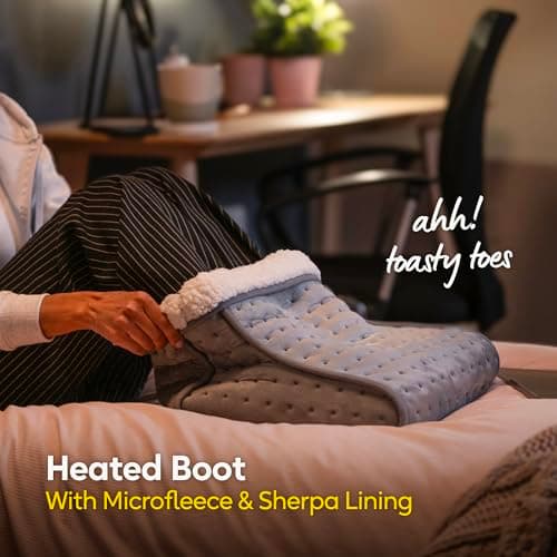Russell Hobbs Electric Foot Warmer in Grey with 3 Heat Settings, Quick Heat up, Detachable Controller & Cable, Overheat Protection & Timer, and Machine Washable, RHHSL1001 — view 3