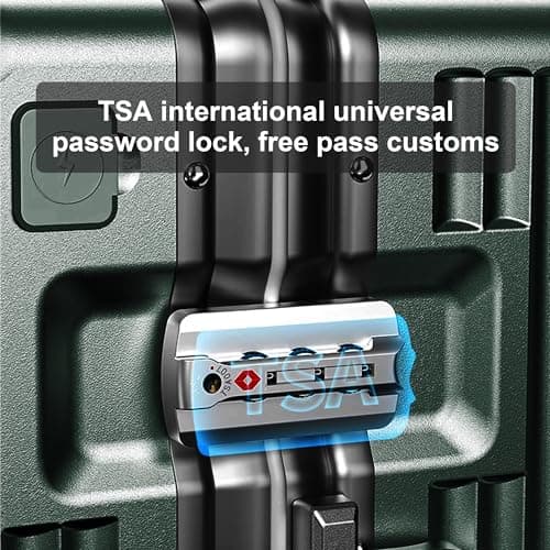 AIWEINY Suitcase Carry-on Luggage Spring-Summer Travel Airline Approved with TSA Lock 360° Wheel PC Hard Shell and Aluminum Frame Pressure-Resistant (Green, 24‘’) — view 5