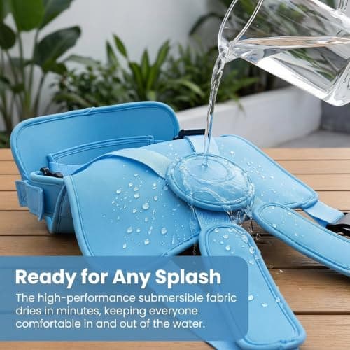 FewNvWa Infant Aquatic Carrier, Padded Swim Harness, Blue 48.5x35.5x28.5 cm — view 2