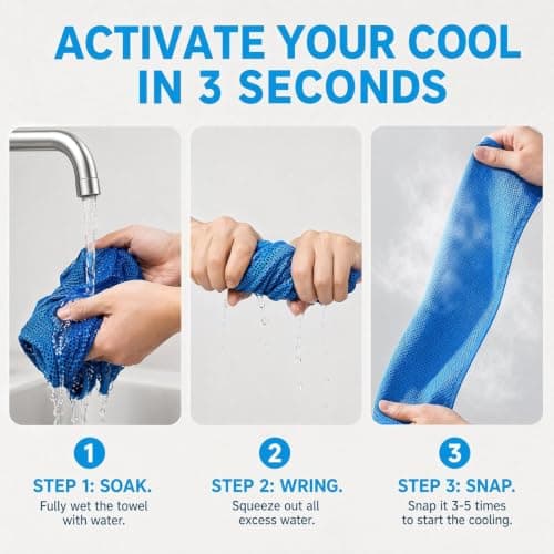 Générique 3 x Microfibre Cooling Towel, Quick Dry & Cooling, Compact, Cooling Towel, Cooling Towel, for Fitness, Sports, Travel, Yoga (Orange) — view 2
