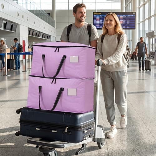 Dntorx 2 Pack 90L Moving Bags, Waterproof Moving Boxes With Zips, Purple — view 6