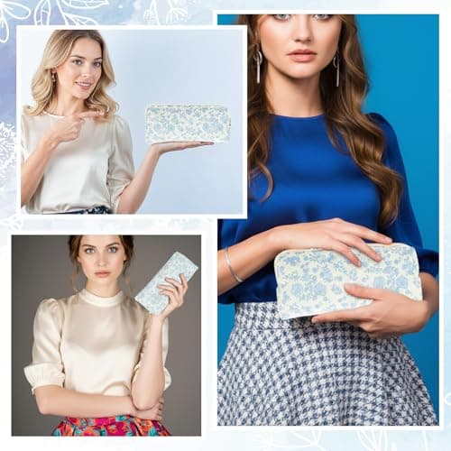 XLIUAX Floral Makeup Bag, Cute Aesthetic Cosmetic Bag, Portable Travel Bags — view 5