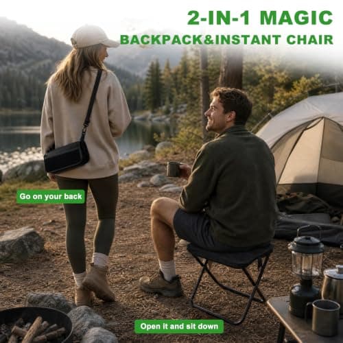 VidFair Camping Stool, Folding Stools, Portable Small Folding Stool Lightweight Mini Collapsible Stools Foldable Chairs for Camping Chair Travel Picnic Hiking Fishing Seats, Black — view 3