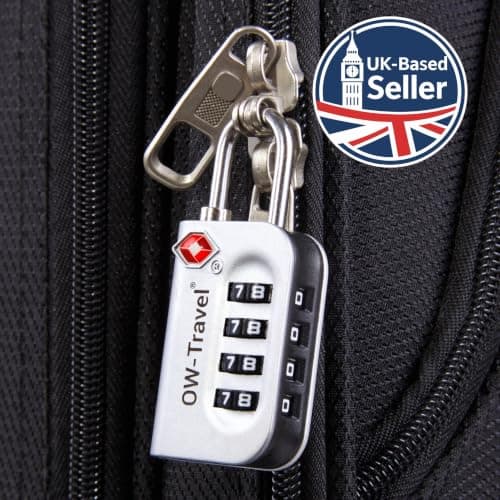 OW-Travel Suitcase Locks, TSA Approved Luggage Padlocks, Silver, 2 Pack — view 3