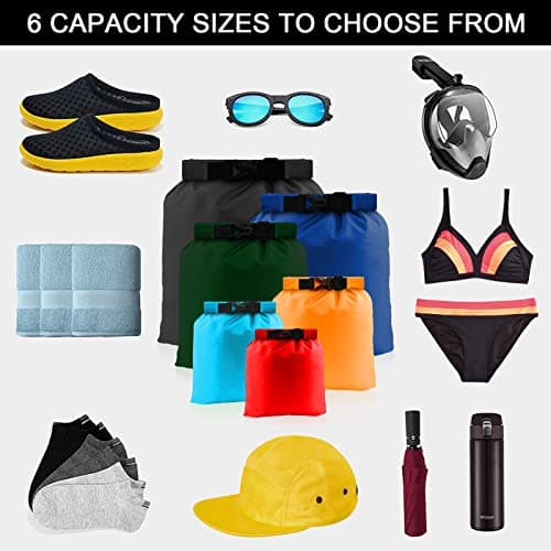 CNMTCCO Waterproof Dry Bag Set 6 Pcs,Lightweight Drybag Canoe Bags with 1.5L, 2.5L, 3L, 3.5L, 5L, 8L Waterproof Bag for Kayaking Rafting Boating Hiking Camping Travel Backpacking — view 6