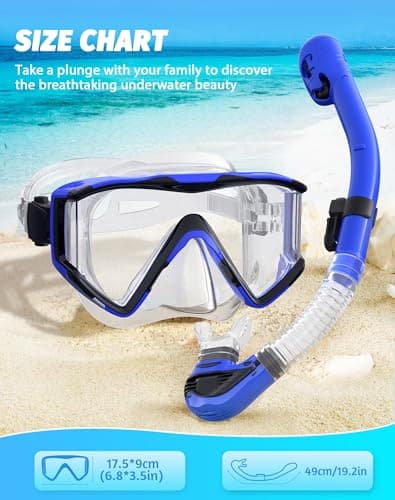 Zeligerstar Snorkel Set Adults, 3 Window Panoramic Mask, Anti-Fog Dry Top — view 6