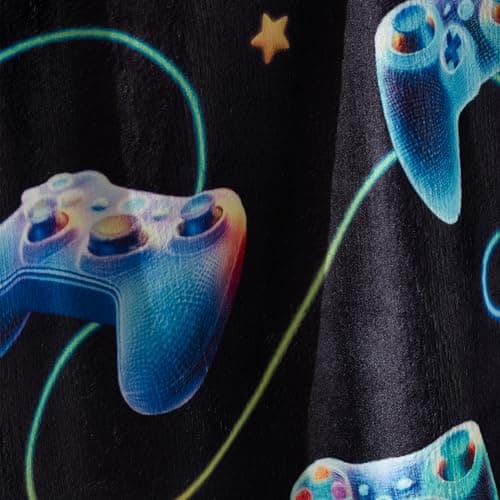 Catherine Lansfield Gamer Cosy Fleece 130x170cm Blanket Throw Black — view 2