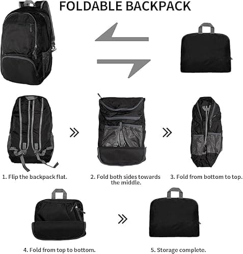 Waterproof Rucksack for Men, 28L Foldable Lightweight Backpack for Men — view 6