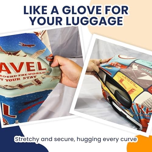 Suitcase Cover with Luggage Tag, Suitcase Protector Cover with Zipper — view 3