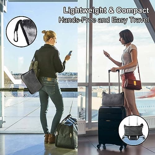 DAWNTREES 2 Pack Travel Blankets and Pillows, Grey — view 3