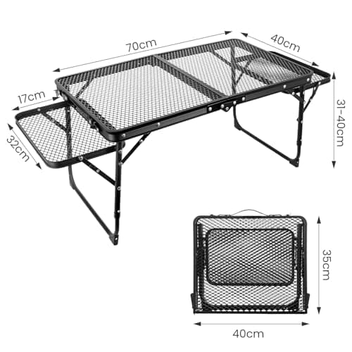FERNVALE Portable Folding Picnic Table with Storage Drawers, Lightweight Aluminum Alloy Garden Picnic Table, Outdoor Camping Table for BBQ, Beach, Hiking, Coffee, RV & Travel Use — view 3