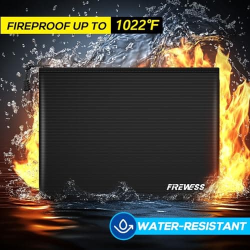 Fireproof Document Bag - 2 Pack 34cm x 25cm and 28cm x 15cm Non-Itchy Fireproof Money Bag, Waterproof Zipper Holder for Valuables, Fire & Water Resistant Safe Pouch for File,Cash,Passport,Keys — view 2